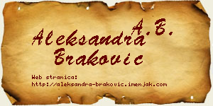 Aleksandra Braković vizit kartica